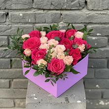 Цветочная композиция из Розы в коробке в Славянке