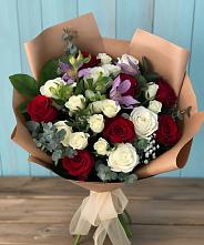 Букет цветов из:  Розы и Альстромерии в Славянке