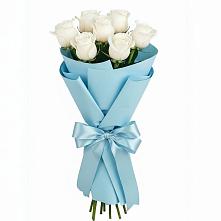 Букет 7 белых роз Проуд в Славянке