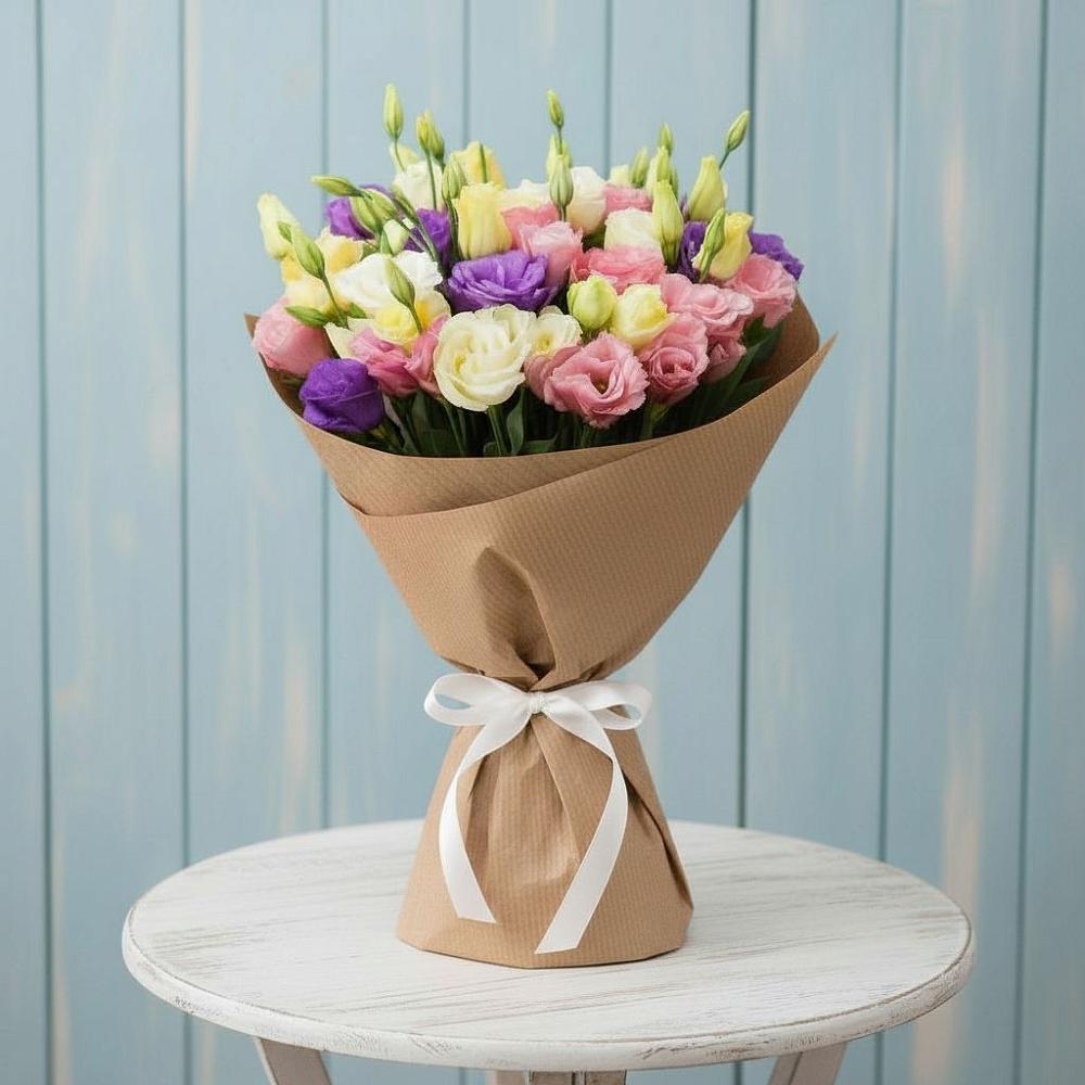 Букет цветов из: Лизиантусы в Славянке