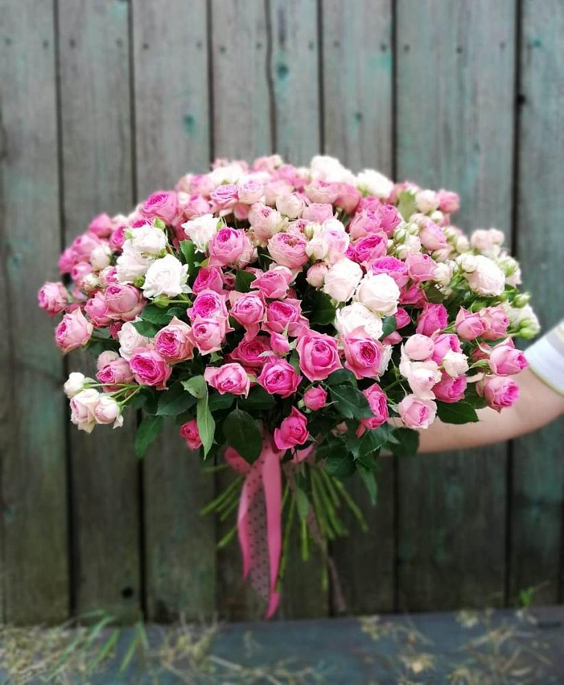 Букет Розовые кустовые розы Натали и Лав Лидия в Славянке