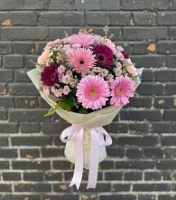 Букет цветов из:  Герберы и Хризантемы в Славянке