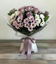 Букет цветов из:  Хризантемы и Розы в Славянке