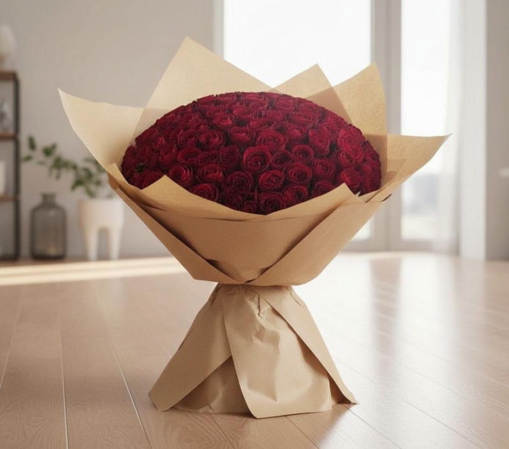 Букет 101 Красная роза в Славянке