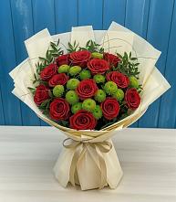 Букет цветов из:  Розы и Хризантемы в Славянке