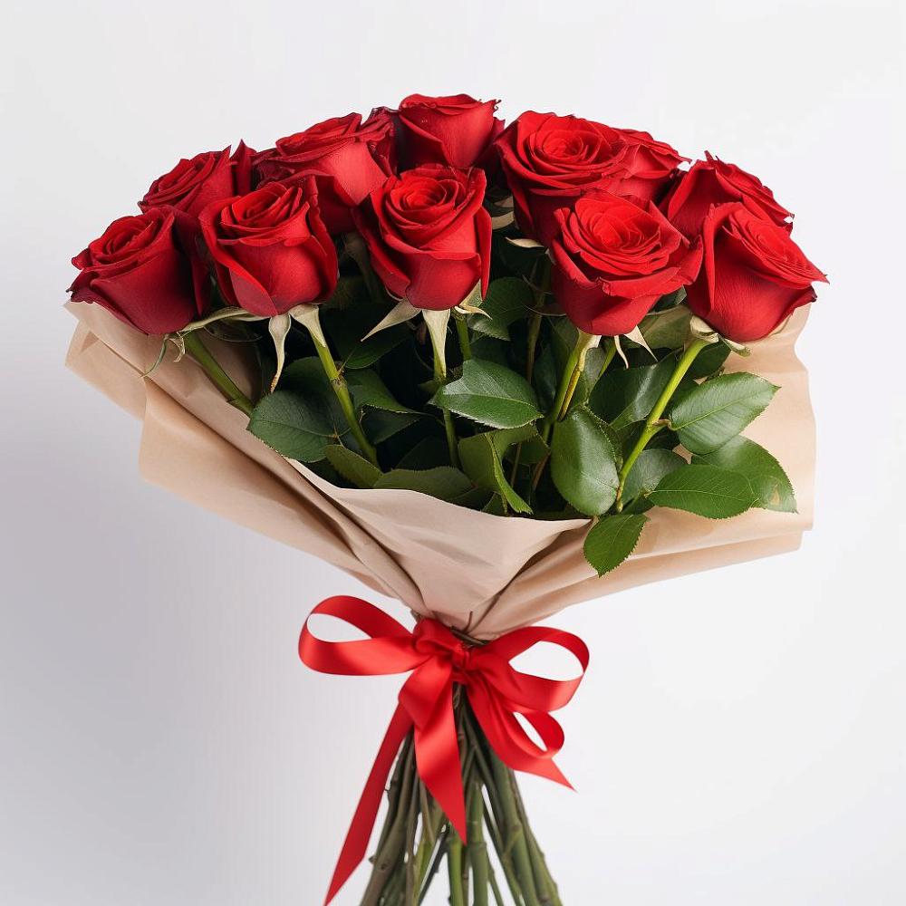 Букет 11 Красных роз Эдлесс Лав в Славянке