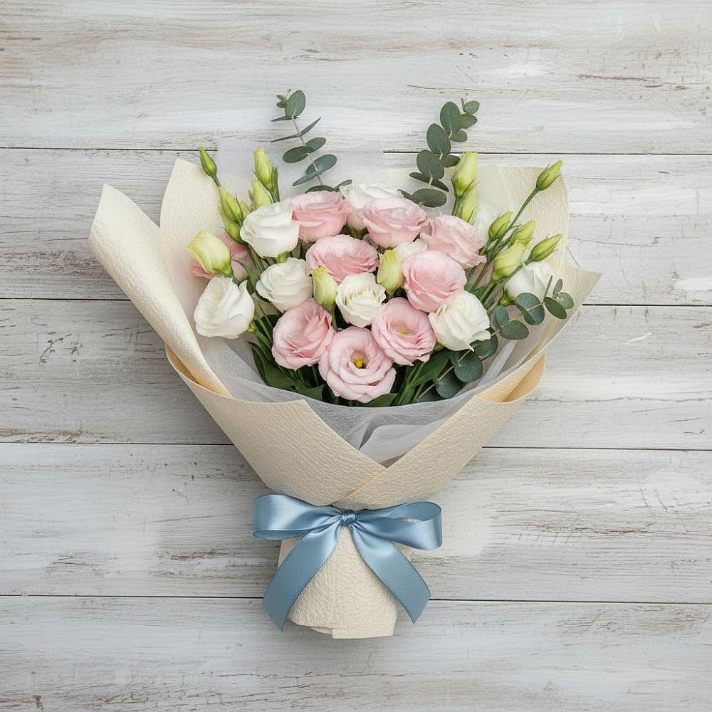 Букет цветов из: Лизиантусы в Славянке